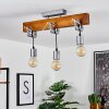 Suspension Hautahi Bois foncé, Noir, Argenté, 3 lumières