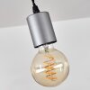 Suspension Hautahi Bois foncé, Noir, Argenté, 3 lumières