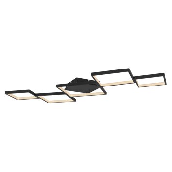 Plafonnier Globo KURIO LED Noir, 1 lumière, Télécommandes