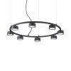 Suspension Ideallux MINOR Noir, 8 lumières