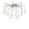 Suspension Ideallux RHAPSODY Laiton, Noir, 16 lumières