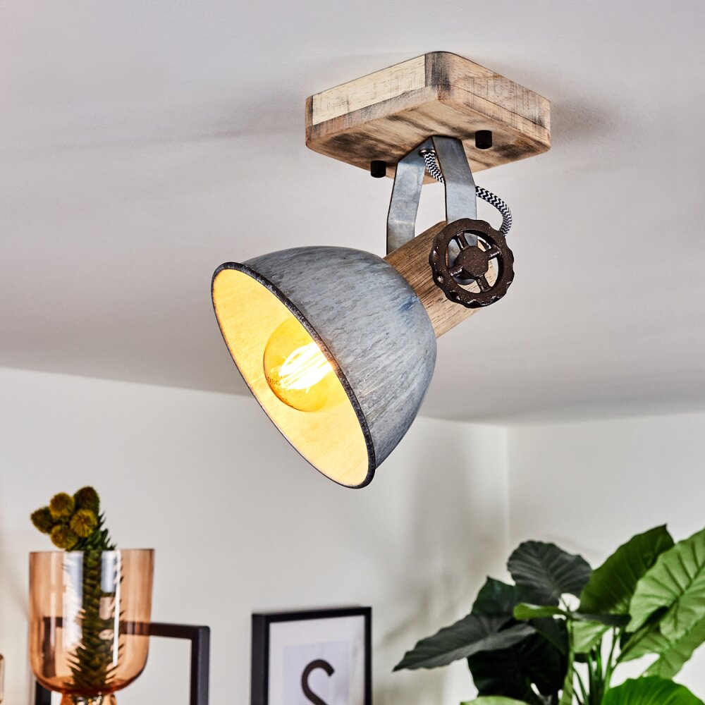 Plafonnier Orny Bois clair, Argenté, 1 lumière main product photo