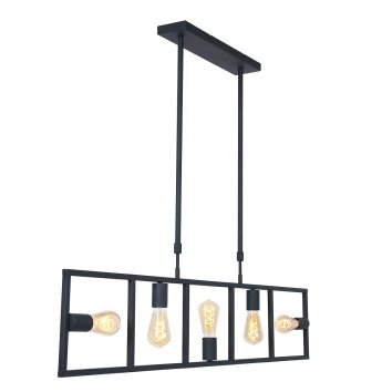 Suspension Steinhauer Racky Noir, 5 lumières Suspension Steinhauer Racky Noir, 5 lumières