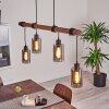 Suspension Hunouri Bois foncé, Noir, 4 lumières
