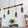 Suspension Hunouri Bois foncé, Noir, 4 lumières