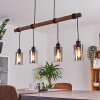 Suspension Hunouri Bois foncé, Noir, 4 lumières
