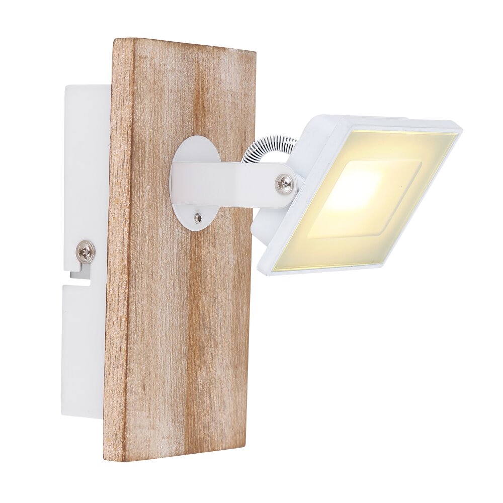Applique murale Globo JOYA LED Bois clair, Blanc, 1 lumière main product photo