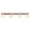 Plafonnier Globo JOYA LED Bois clair, Blanc, 4 lumières