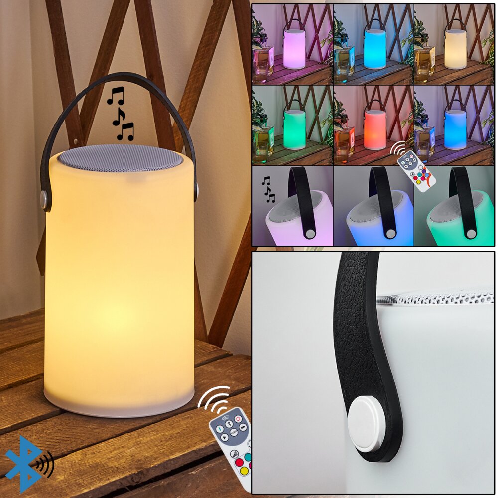 Lampe à poser Chilar LED Noir, Blanc, 1 lumière, Télécommandes, Changeur de couleurs main product photo