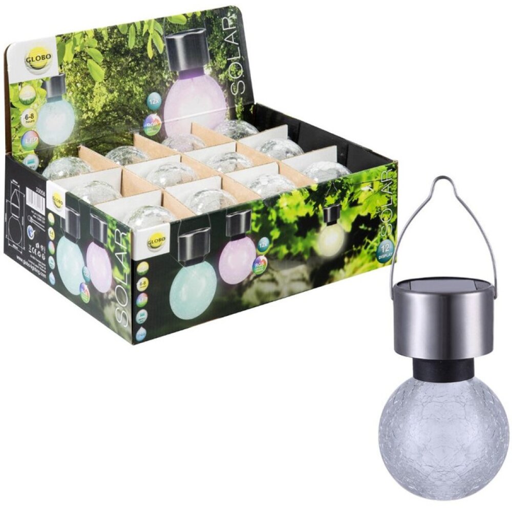 lampe solaire Globo LED Acier inoxydable, 1 lumière, Changeur de couleurs main product photo