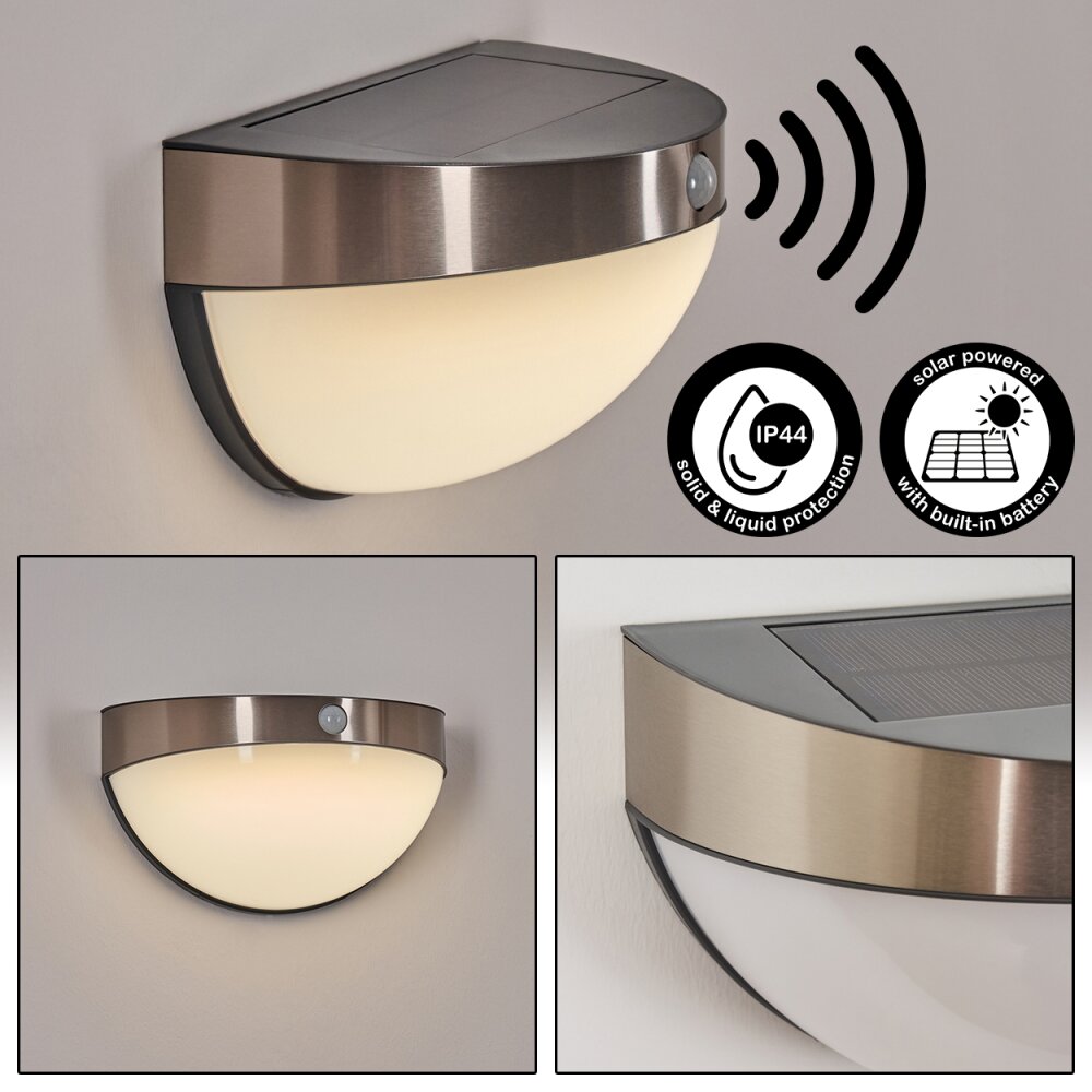 Applique murale d'extérieur Pori LED Chrome, 1 lumière, Détecteur de mouvement main product photo