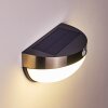 Lampe solaire Basra LED Chrome, 1 lumière, Détecteur de mouvement