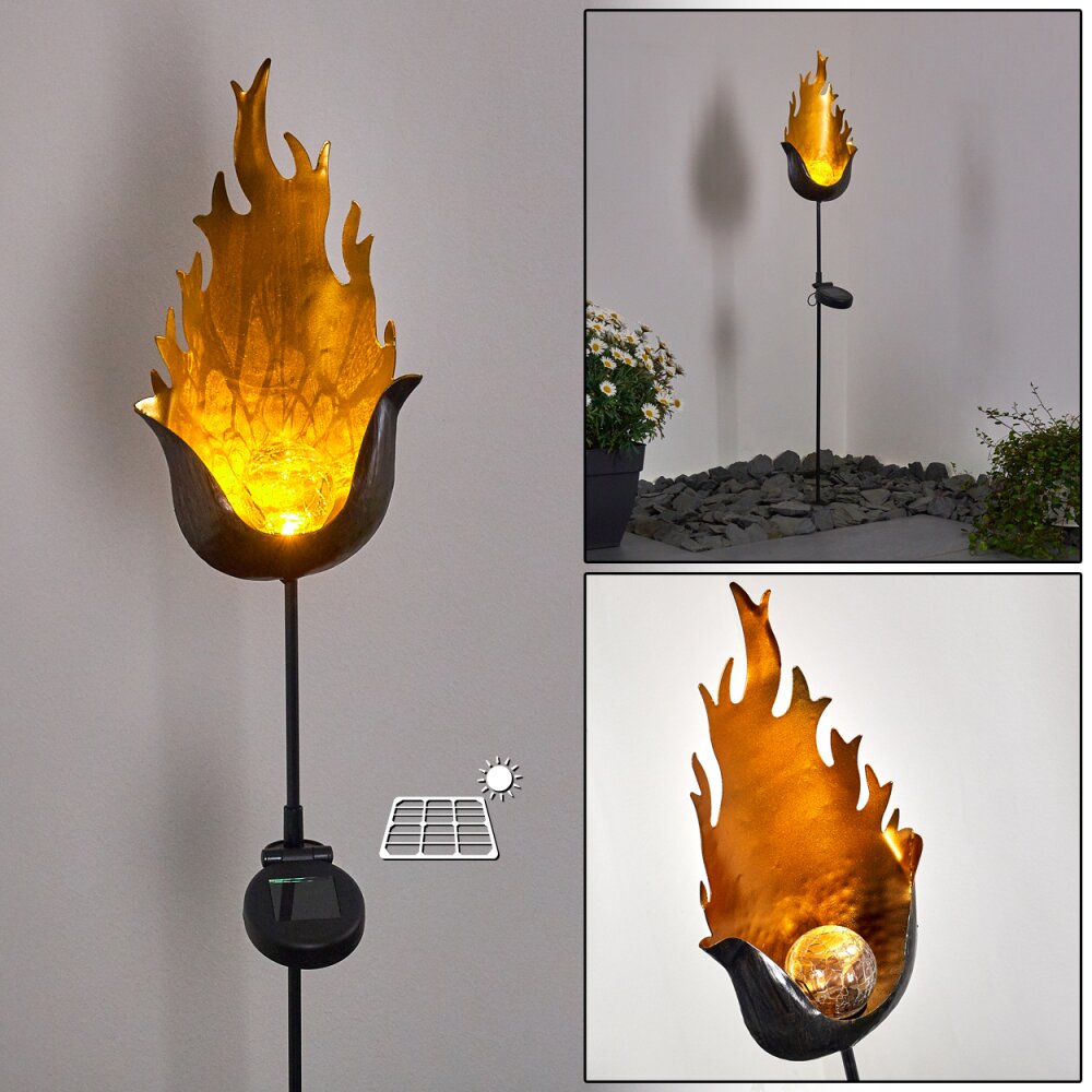 lampe solaire Rovinj LED Noir doré, 1 lumière main product photo