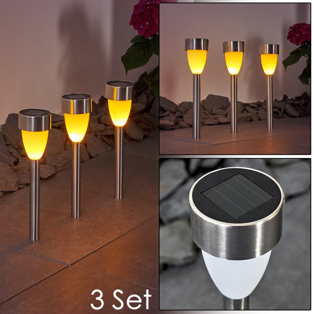 lampe solaire Gorizia LED Acier inoxydable, 3 lumières main product photo