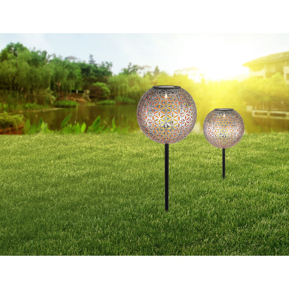 lampe solaire Globo LED Argenté, 1 lumière main product photo