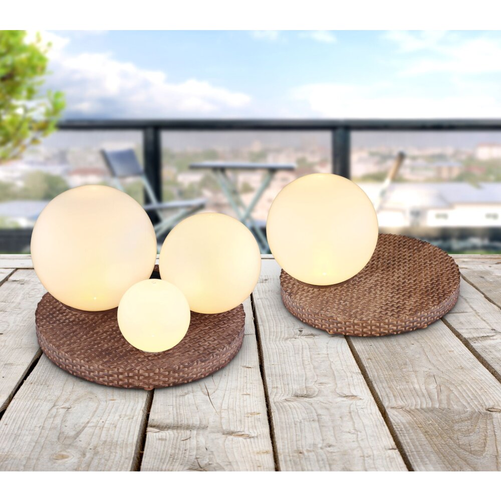 lampe solaire Globo LED Gris, 3 lumières main product photo