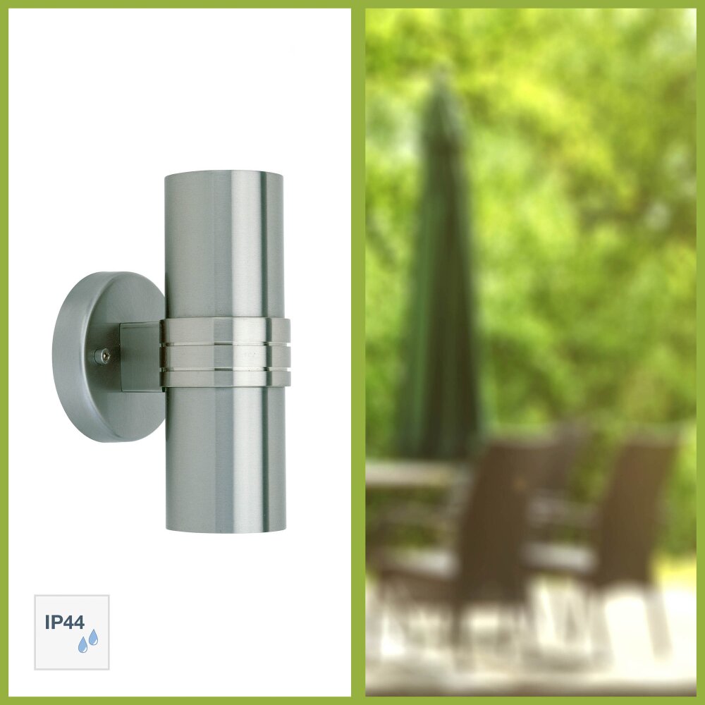 Applique murale d'extérieur Brillliant Hanni Argenté, 2 lumières main product photo