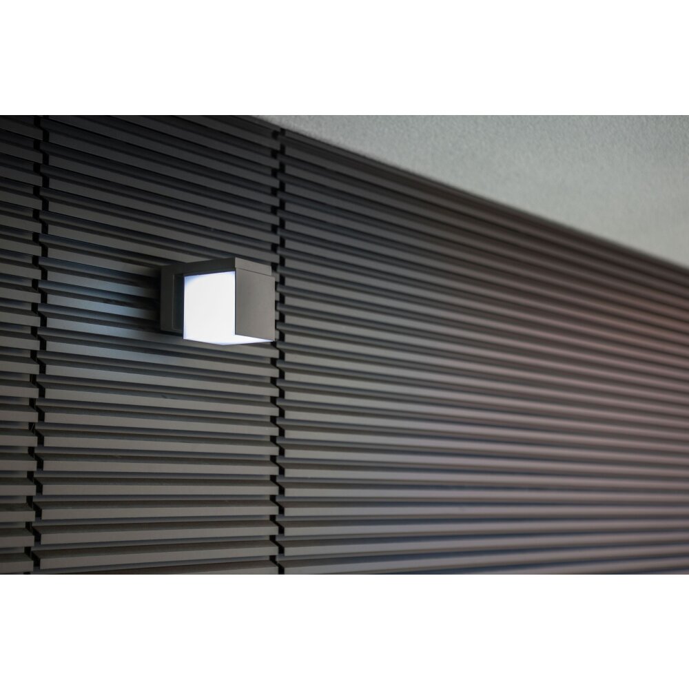 Applique murale d'extérieur Lutec CUBA LED Anthracite, 1 lumière main product photo