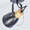 Plafonnier Elm Anthracite, Bois clair, 1 lumière