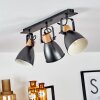 Plafonnier Elm Anthracite, Bois clair, 3 lumières