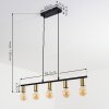 Suspension Tulla Laiton, Noir, 5 lumières