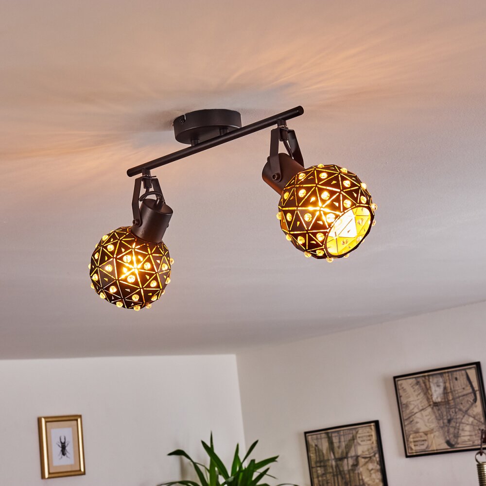 Plafonnier Sunasau Noir, 2 lumières main product photo