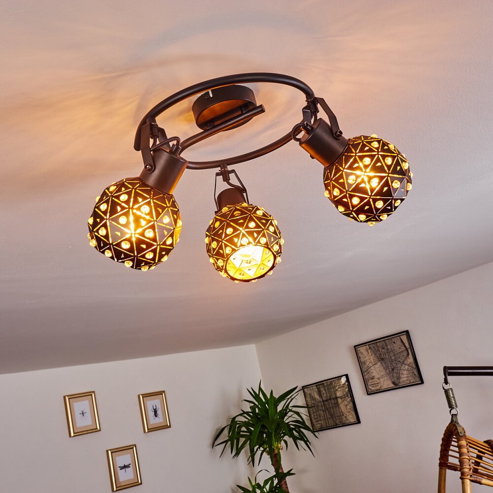 Plafonnier Sunasau Noir, 3 lumières main product photo