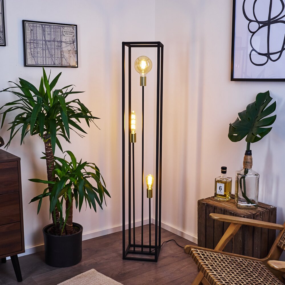 Lampadaire Woden Laiton, Noir, 3 lumières main product photo