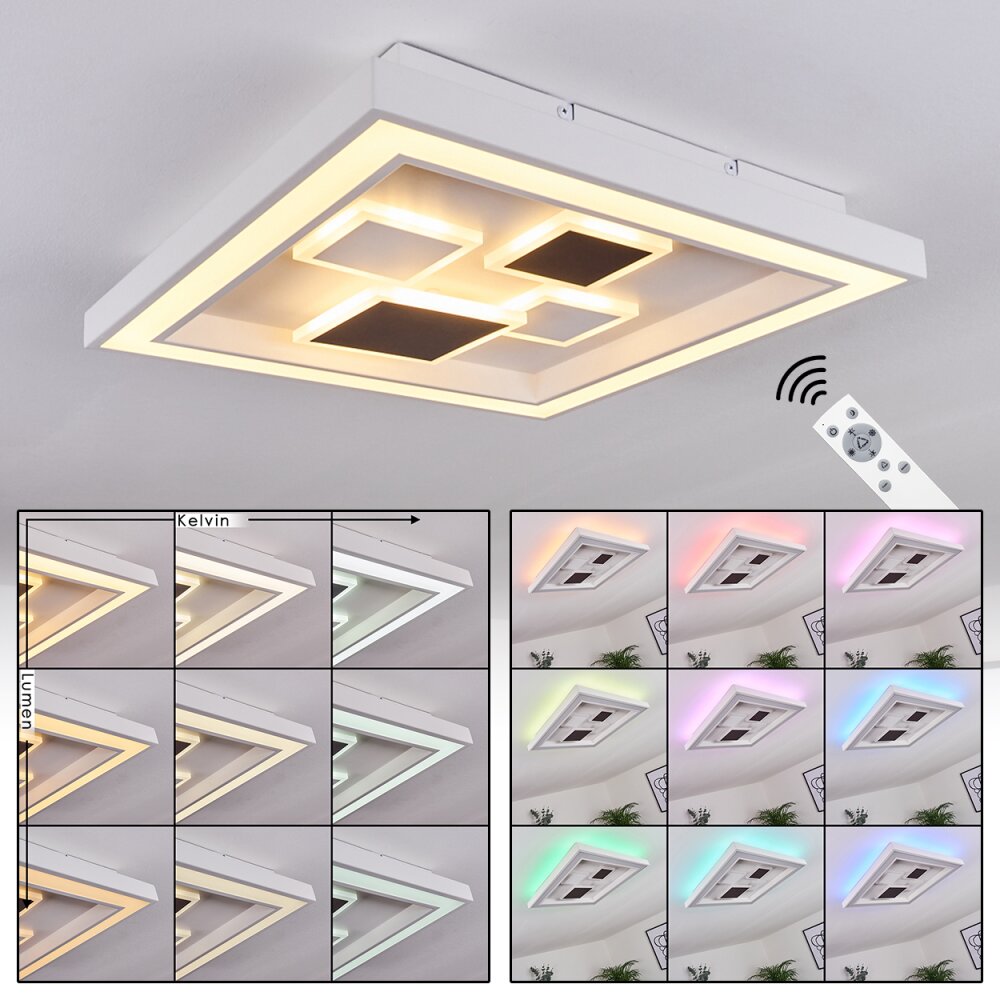 Plafonnier Fitili LED Noir, Blanc, 1 lumière, Télécommandes, Changeur de couleurs main product photo