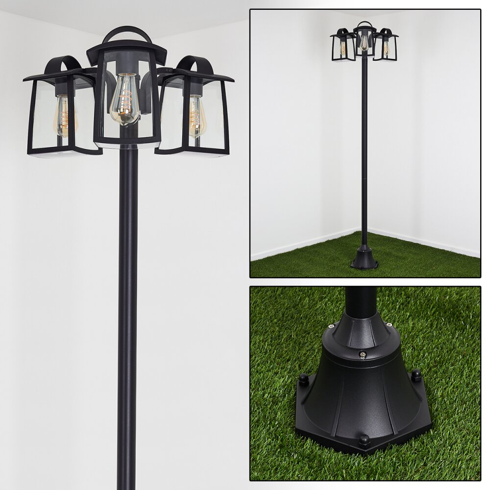 Réverbère Trosa Noir, 3 lumières main product photo