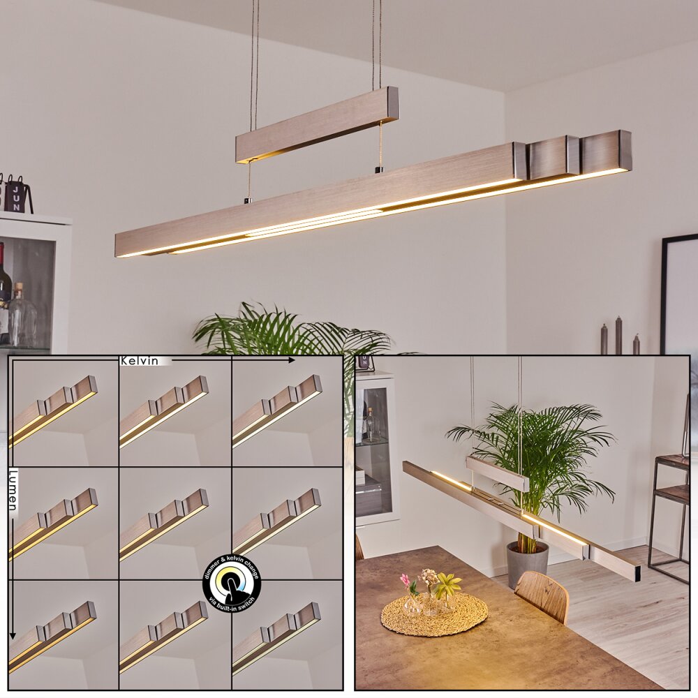 Suspension Inicio LED Nickel mat, 5 lumières main product photo