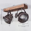 Plafonnier Herford Brun, Bois foncé, 2 lumières Plafonnier Herford Brun, Bois foncé, 2 lumières