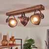 Plafonnier Herford Bois foncé, Rouille, 3 lumières