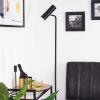 Lampadaire Zuoz Chrome, Noir, 1 lumière