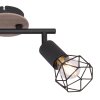 Plafonnier Globo XARA Couleur bois, Noir, 2 lumières
