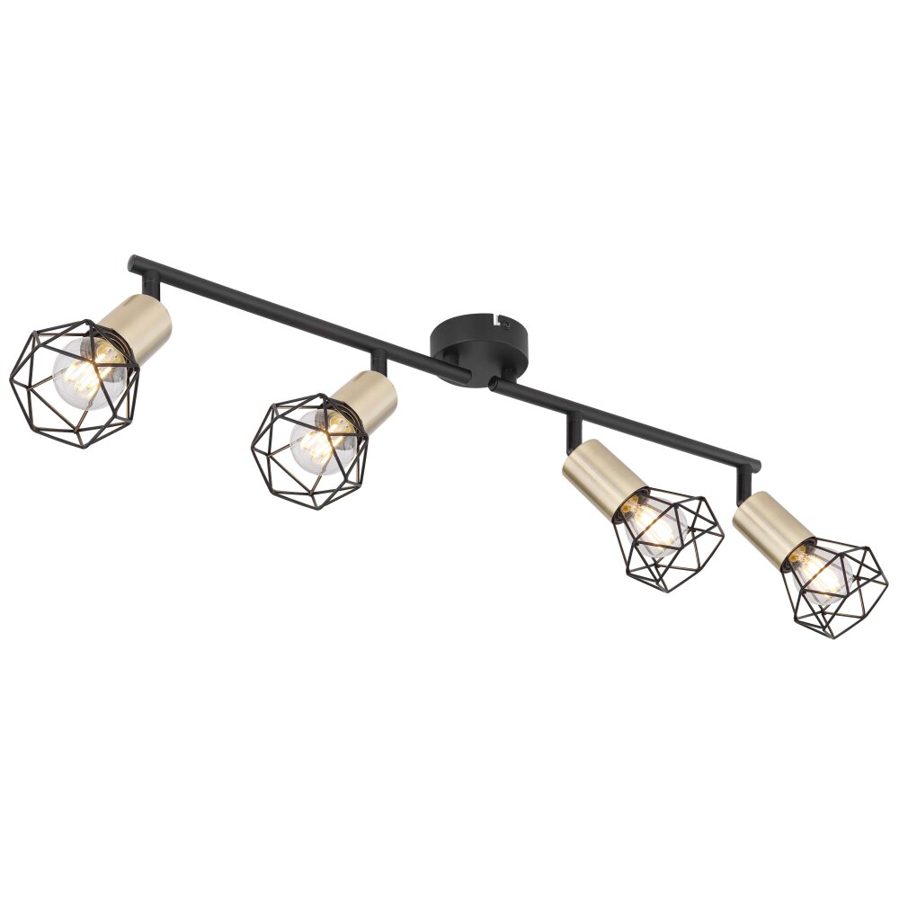 Plafonnier Globo XARA Vieux laiton, Noir, 4 lumières main product photo