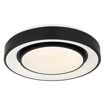 Plafonnier Globo SULLY LED Noir, 1 lumière, Télécommandes, Changeur de couleurs