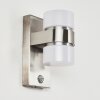 Applique murale d'extérieur Tiarp LED Nickel mat, 2 lumières, Détecteur de mouvement