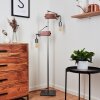 Lampadaire Hautahi Gris, Bois foncé, 2 lumières