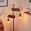 Lampadaire Hautahi Gris, Bois foncé, 2 lumières
