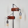 Lampadaire Hautahi Gris, Bois foncé, 2 lumières