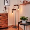 Lampadaire Hautahi Gris, Bois foncé, 2 lumières