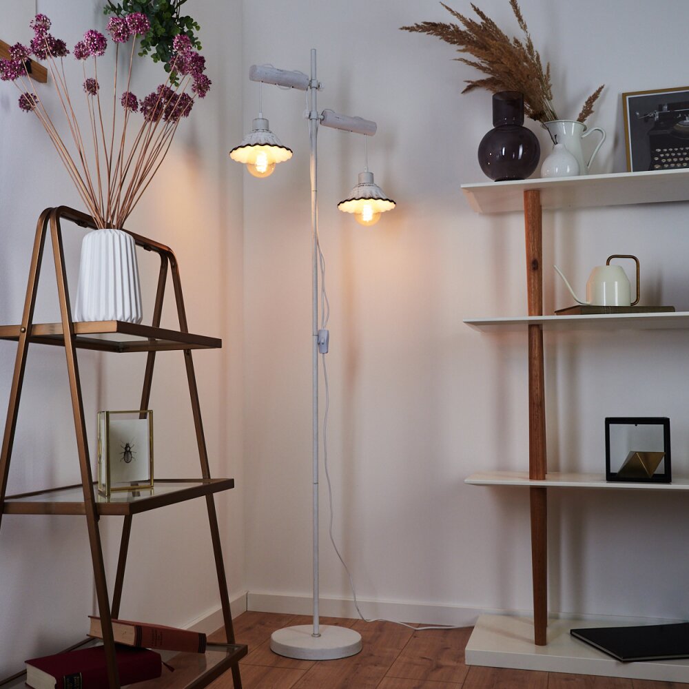 Lampadaire Lomas Blanc, 2 lumières main product photo