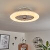 Ventilateur de plafond Piraeus LED Blanc, 1 lumière, Télécommandes, Changeur de couleurs