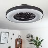 Ventilateur de plafond Qualiano LED Noir, Blanc, 1 lumière, Télécommandes