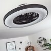 Ventilateur de plafond Qualiano LED Noir, Blanc, 1 lumière, Télécommandes