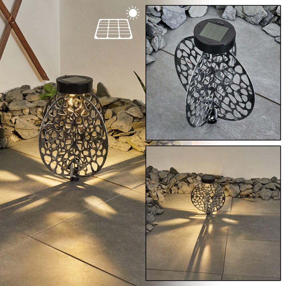 Lampe solaires Mesan LED Noir, Argenté, 1 lumière main product photo