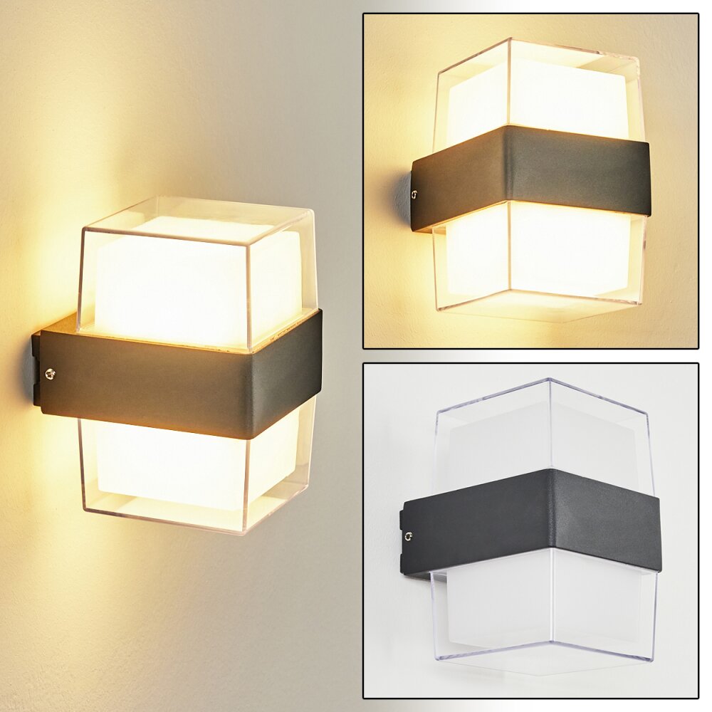 Applique murale d'extérieur Cesta LED Noir, 2 lumières main product photo