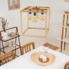 Suspension Torreglia Bois clair, 4 lumières