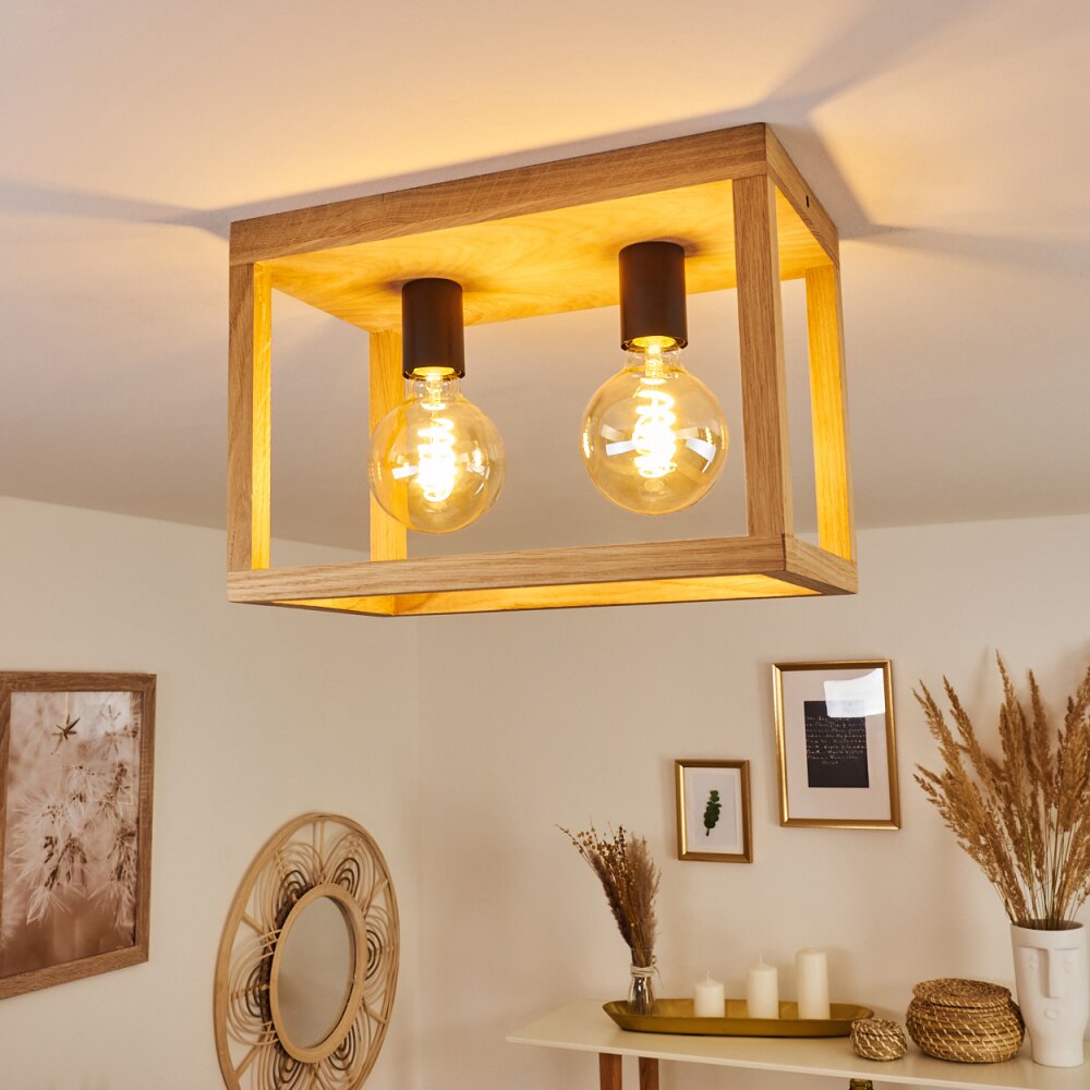 Plafonnier Torreglia Brun, Noir, 2 lumières main product photo